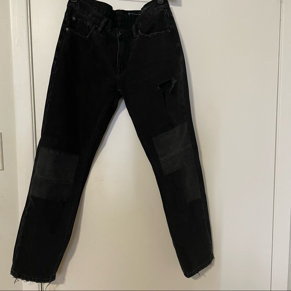 All Saints Muse Black Distressed Denim in 26